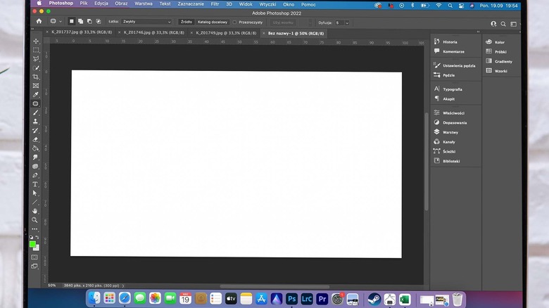 Photoshop open on a MacBook