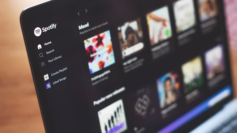 Spotify on a laptop