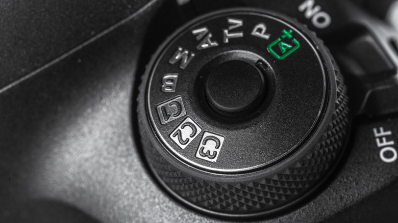 Camera mode dial close-up