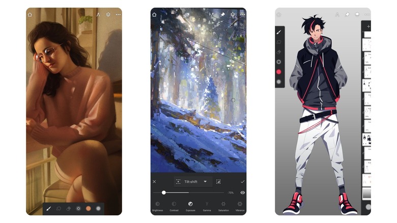 Screenshots of Infinite Painter app