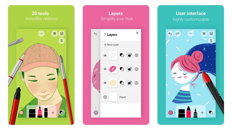 Tayasui Sketches Google Play screenshots