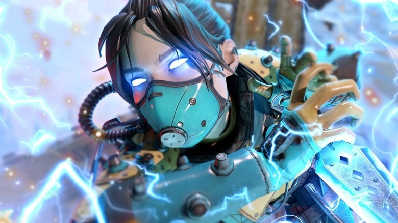 One of the legends from Apex Legends ready to attack