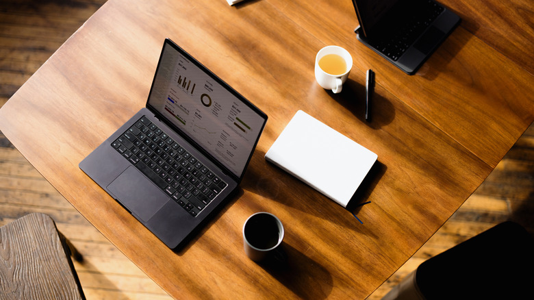MacBook kept on a table