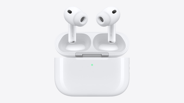 The Apple AirPods Pro 3 on an off-white background