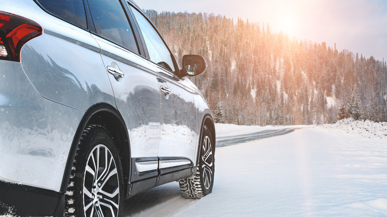 Car parked in snow