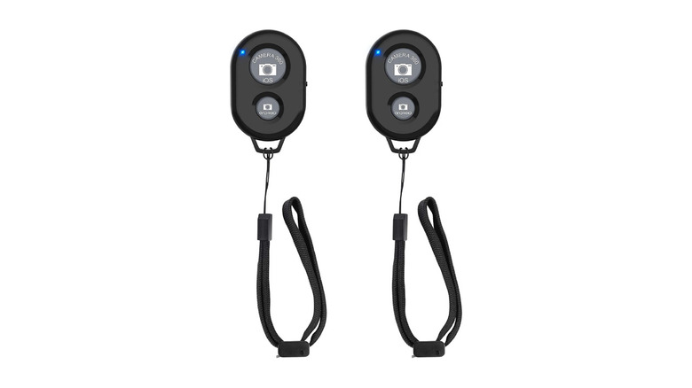 A pair of camera remote shutters for iPhone and Android promotional image