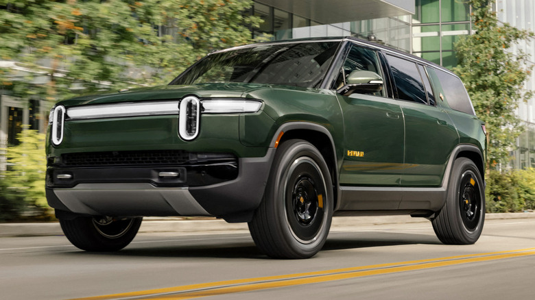Rivian R1S on the road