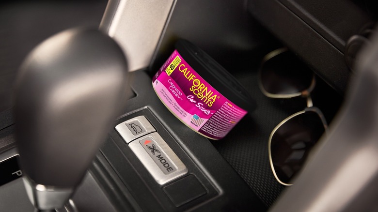 California Scents air freshener in car center console