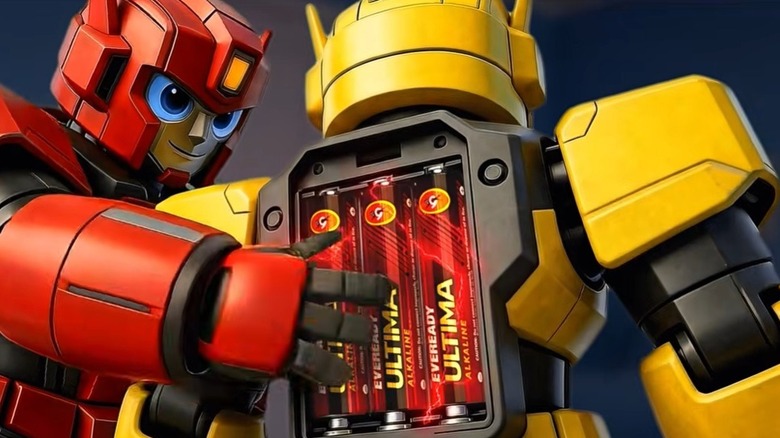 Animated robots powered by Eveready batteries