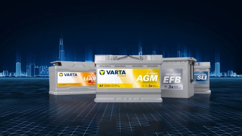 Lineup of VARTA automotive batteries
