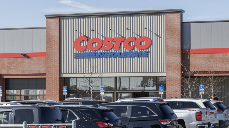 Exterior and parking lot of Costco store