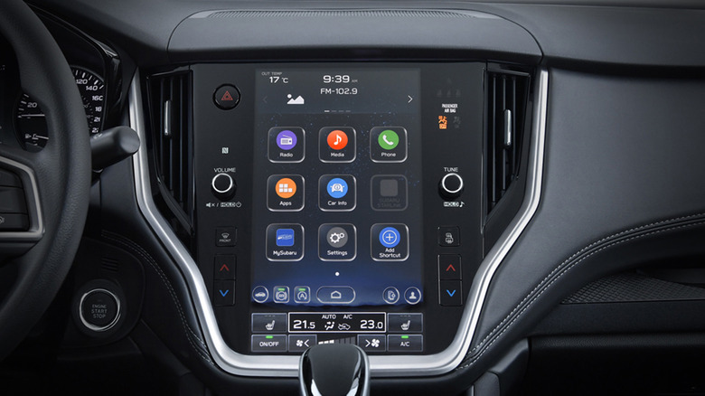 A photo of Subaru's infotainment display