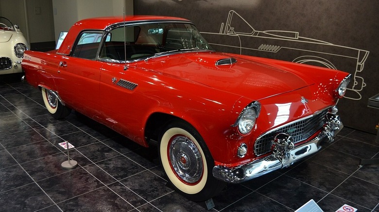 Red 1955 Ford Thunderbird