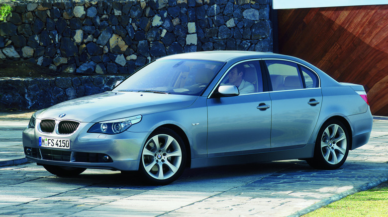 E60 BMW 5 Series front 3/4