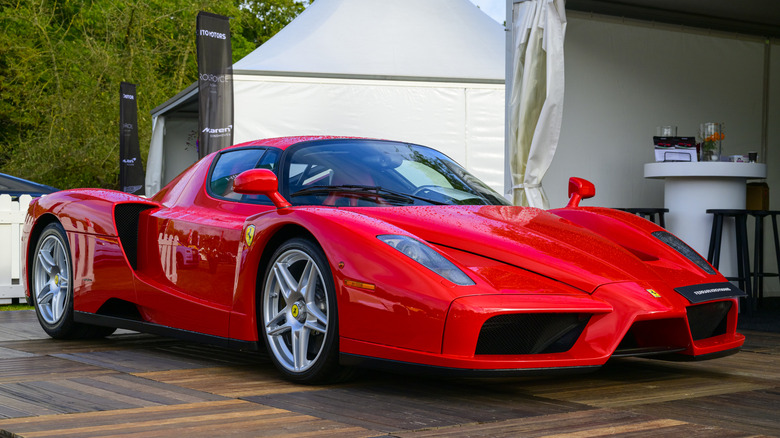 A side on shot of a 2002 Ferrari Enzo