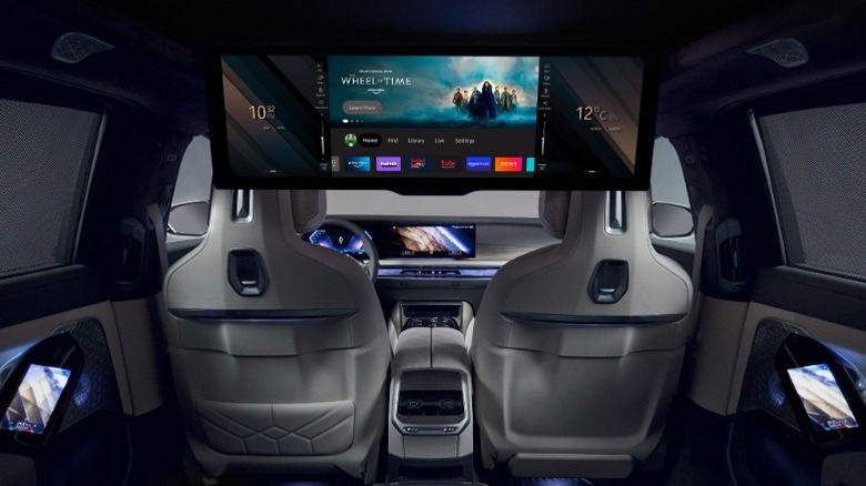 BMW i7 interior with BMW Theater Screen engages