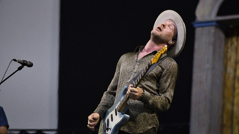 Shepherd on stage playing blues guitar