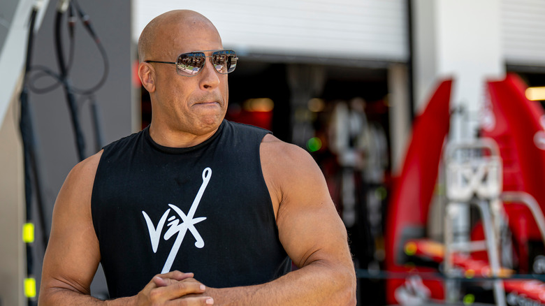 Vin Diesel at racetrack