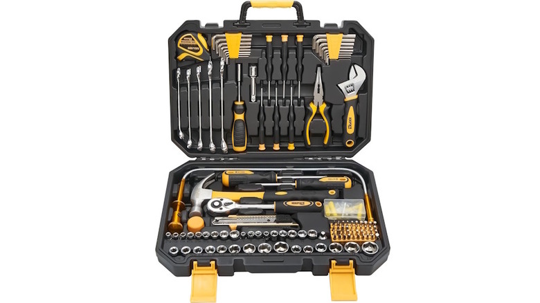 open tool case with tools inside