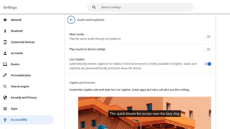 Live captions
