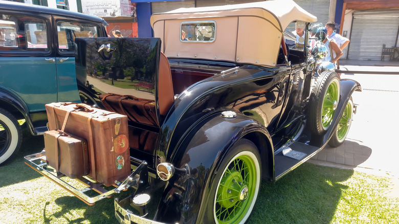 Ford Model A in parking lot