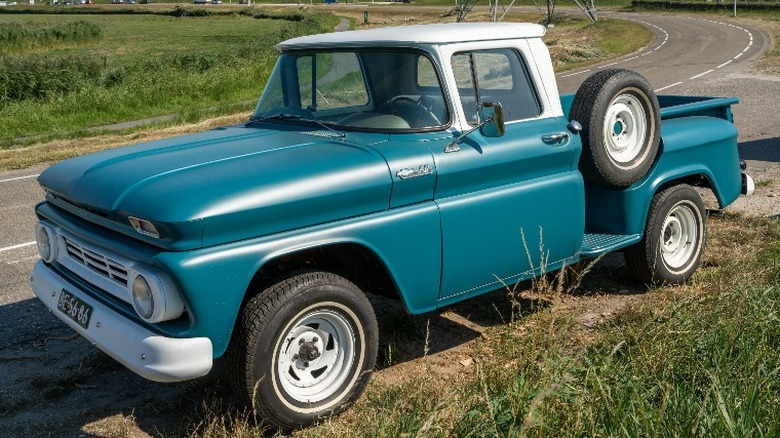Blue chevrolet C/K truck