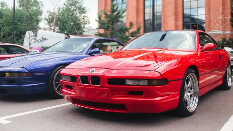 BMW 850i in parking lot