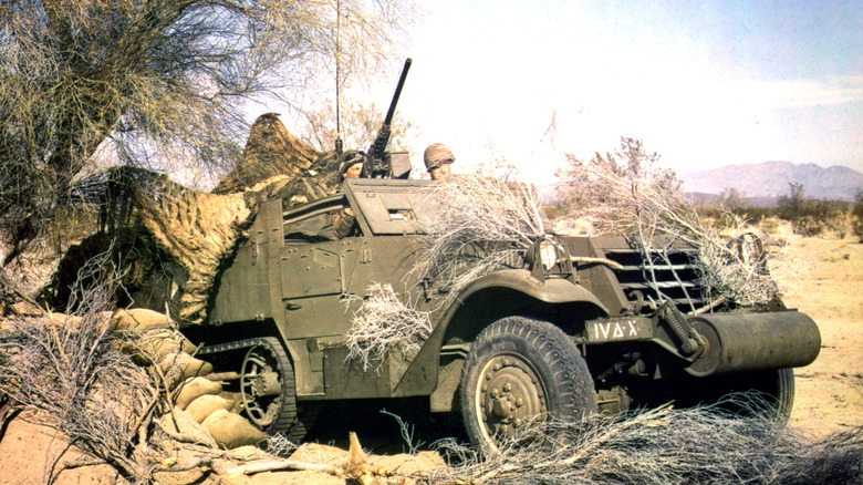 Half Track on training mission in 1940s