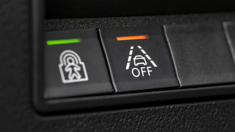 Lane departure warning button