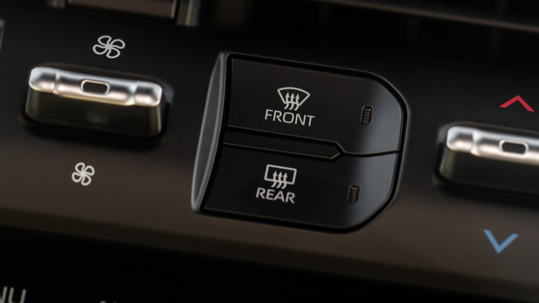 Front and rear defroster buttons