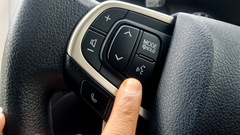 Voice control button on steering wheel