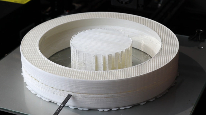 A 3D print with under-extrusion issues.