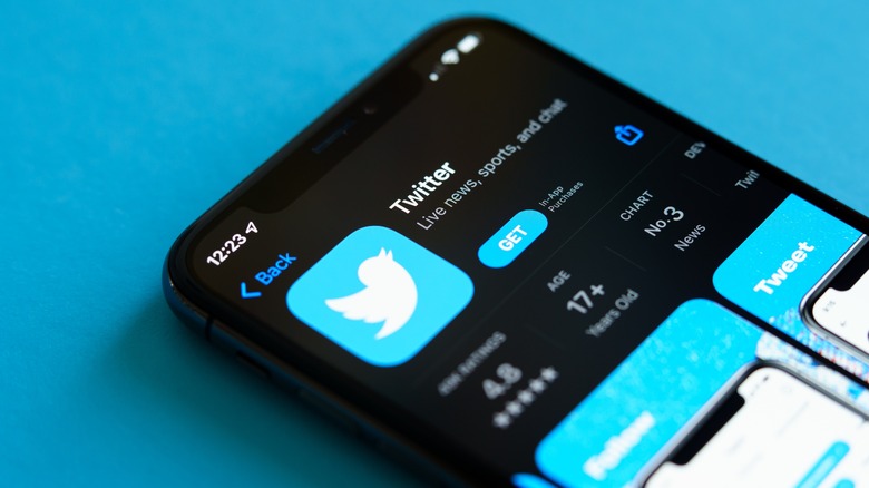 Twitter app install page on smartphone
