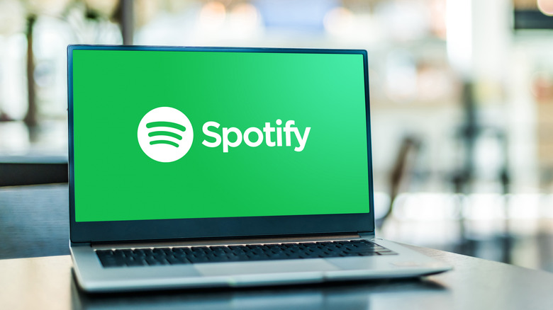 Spotify on laptop