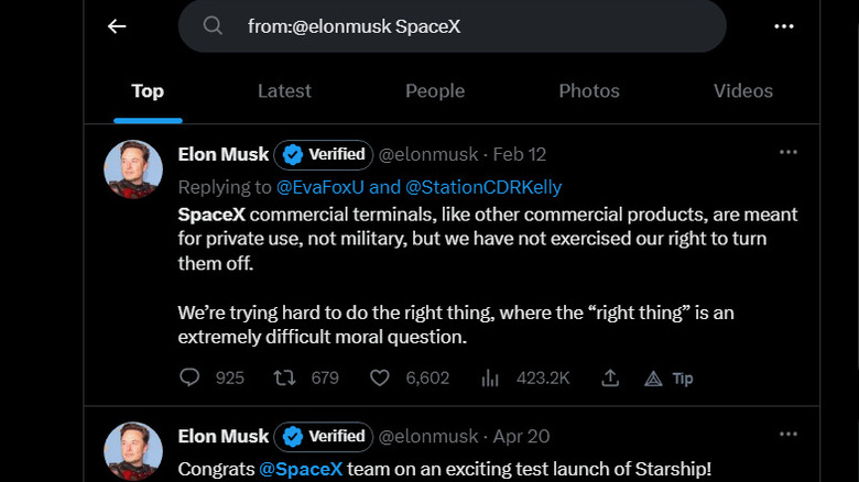 Searching Elon Musk's Twitter