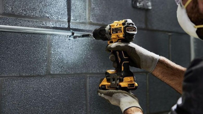 DeWalt Cordless Hammer Drill DCD805B in use