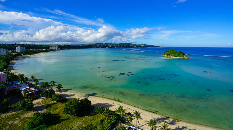 Sandy tropical bay in Guam, Micronesia