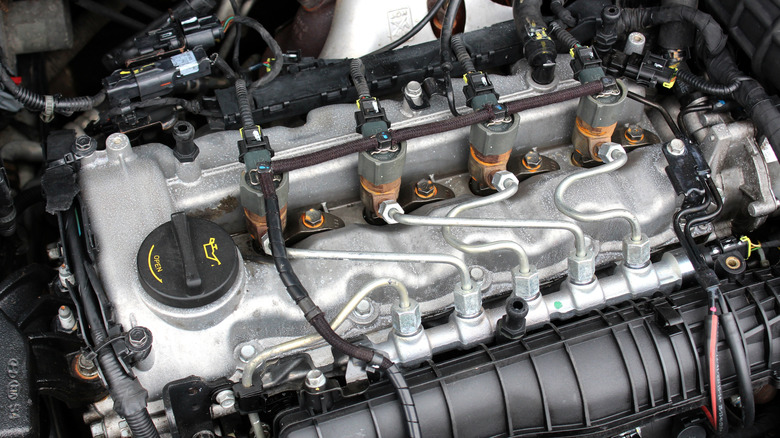 A Kia diesel engine from the top down