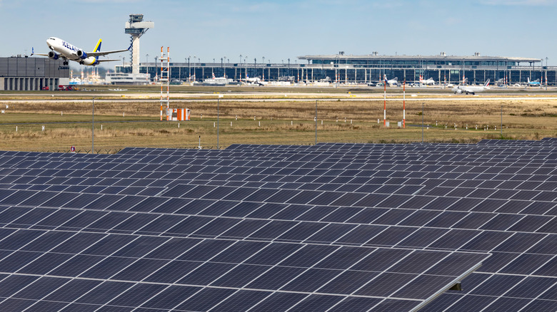 A solar power plant near an airport in Germany.