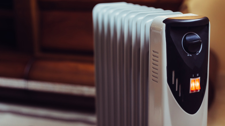 Close up of space heater