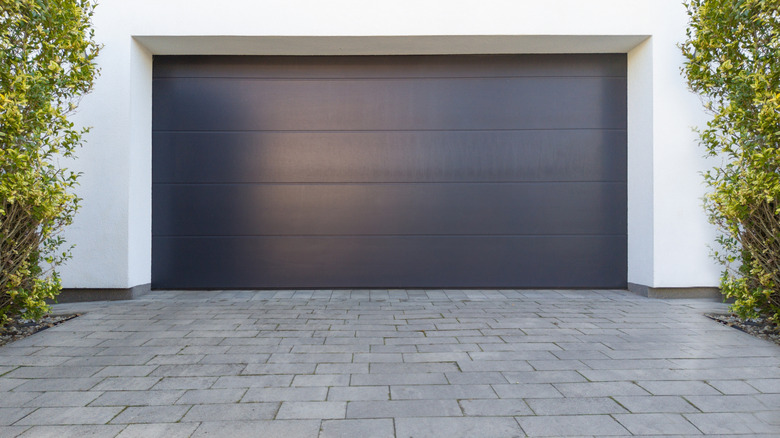 Closed garage door