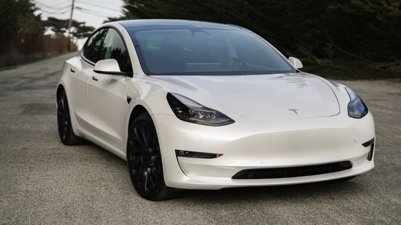 white Tesla Model 3