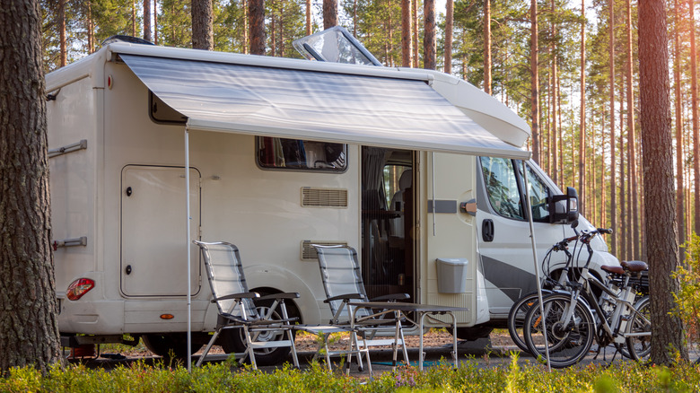 A camper van in motion