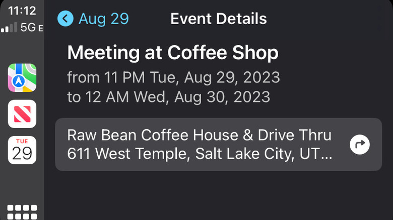 Calendar app through CarPlay