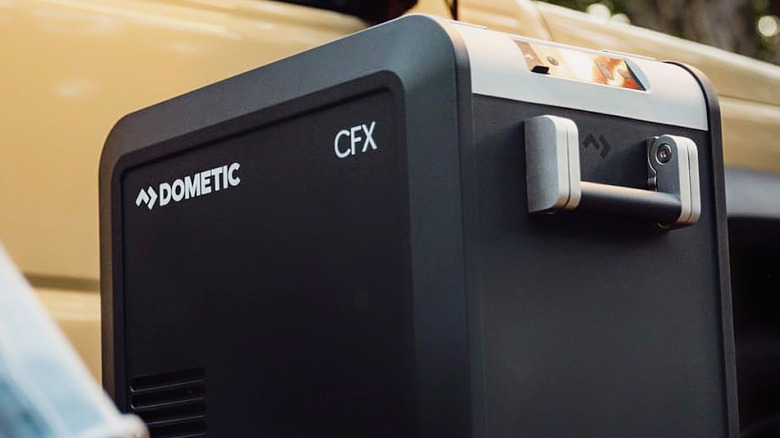 A Dometic CFX3 Portable Refrigerator and Freezer.