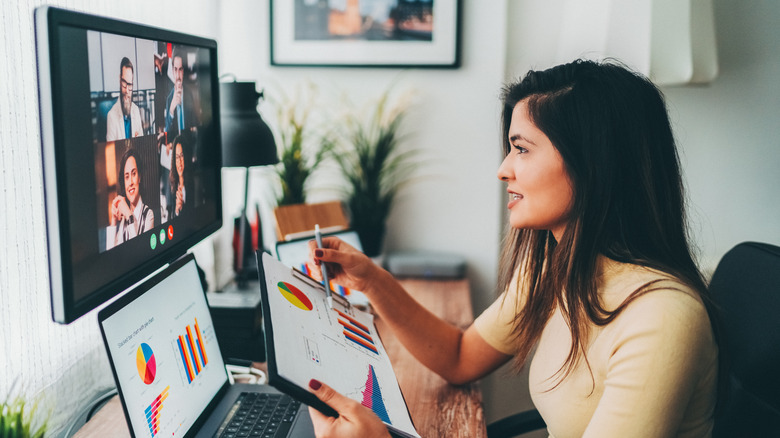 woman working from home