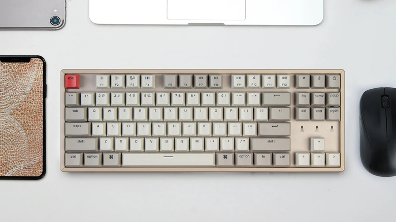 Keychron K8 mechanical keyboard on a desk