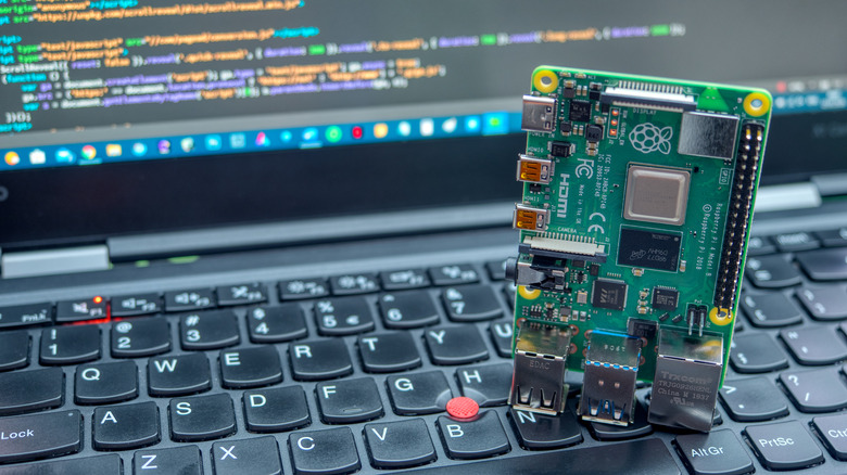 Raspberry Pi on a laptop