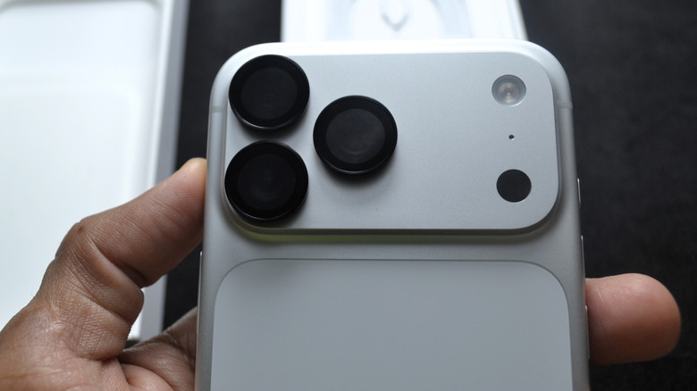 Closeup shot of an iPhone camera module