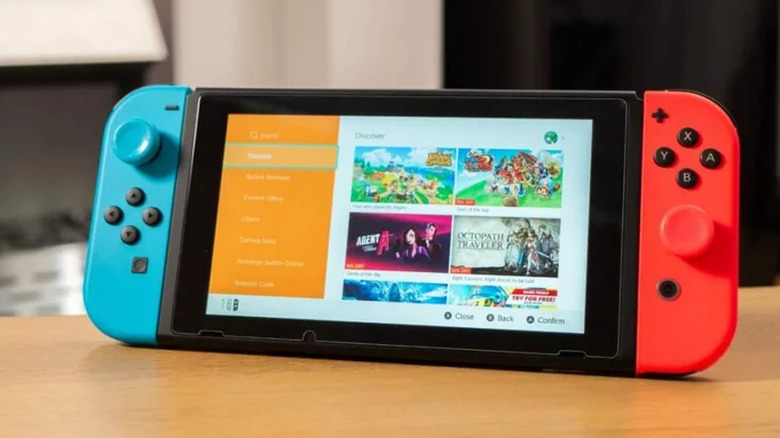 A Nintendo Switch displaying the eShop  
